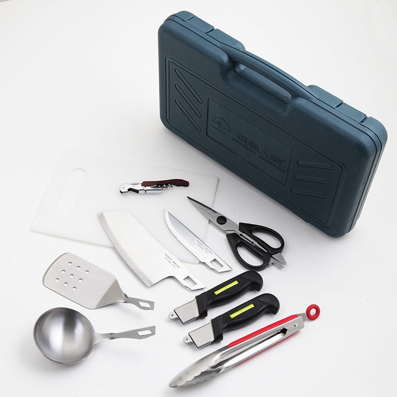 HUPSTL777 10 Pieces Stainless Steel Grill Tool Set