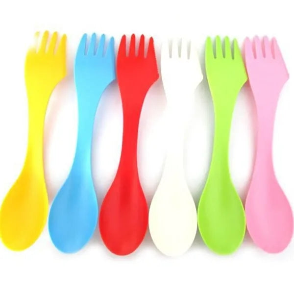 HUPSTL785 3-in-1 Plastic Utensil: Knife, Fork, and Spoon Combo