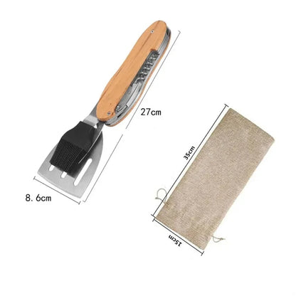 HUPSTL789 5 in 1 BBQ Multi Tool Barbecue Combo Set for Camping
