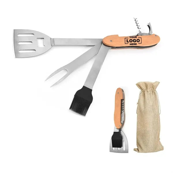 HUPSTL789 5 in 1 BBQ Multi Tool Barbecue Combo Set for Camping