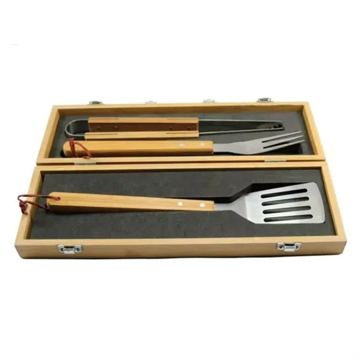 HUPSTL804 Bamboo BBQ Set with Case