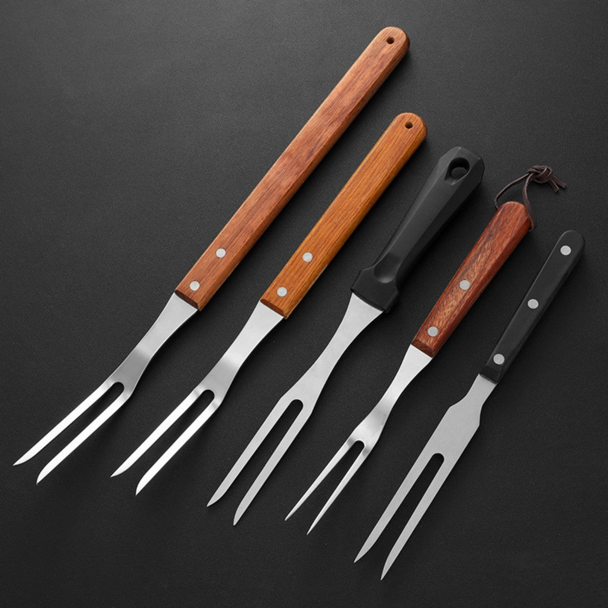HUPSTL815 Sturdy Stainless Steel BBQ Grill Fork for Outdoor Cooking