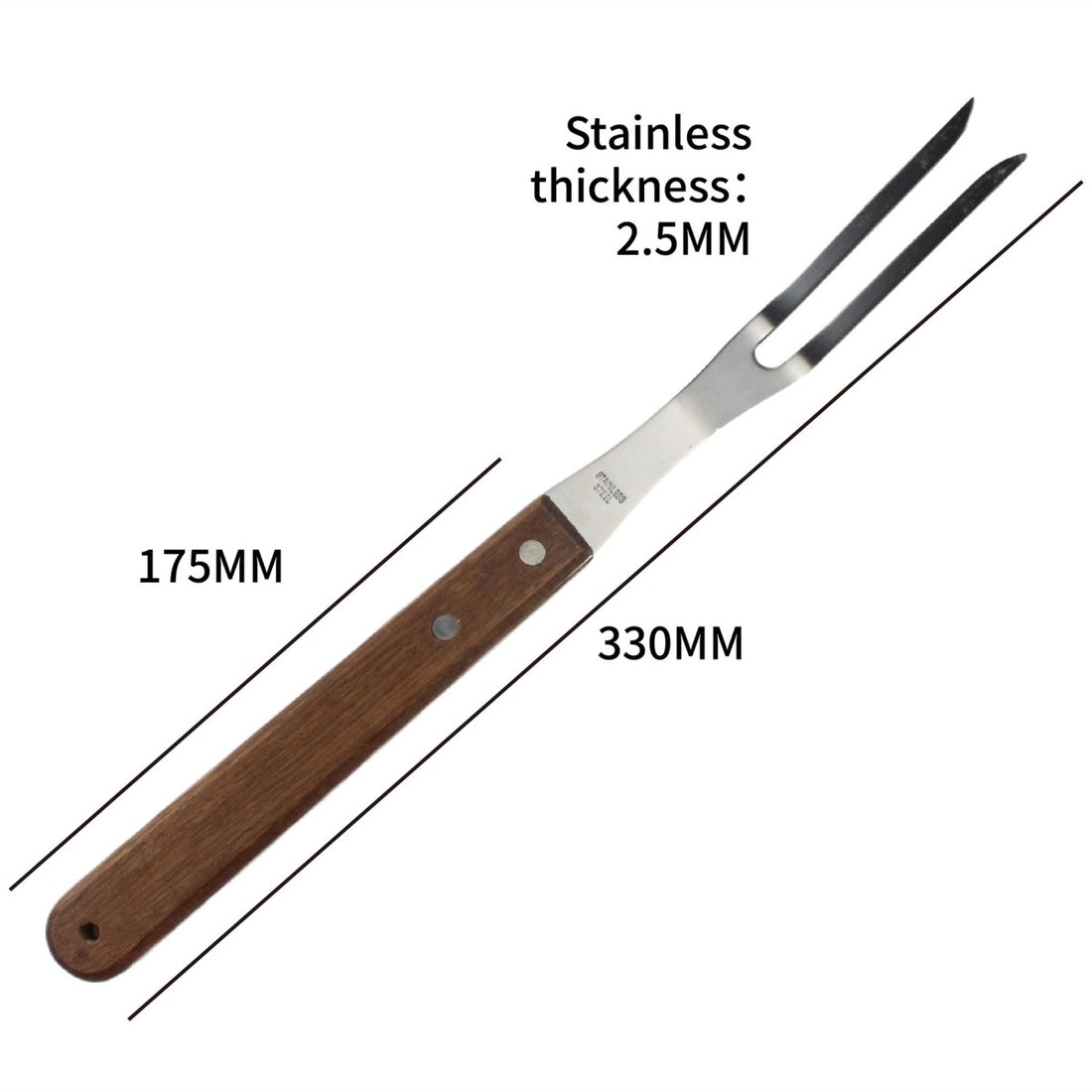 HUPSTL815 Sturdy Stainless Steel BBQ Grill Fork for Outdoor Cooking