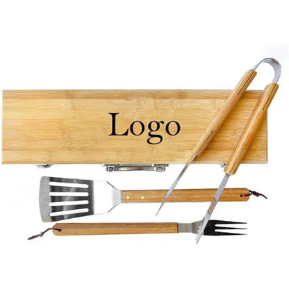 HUPSTL821 Bamboo BBQ Set with Case