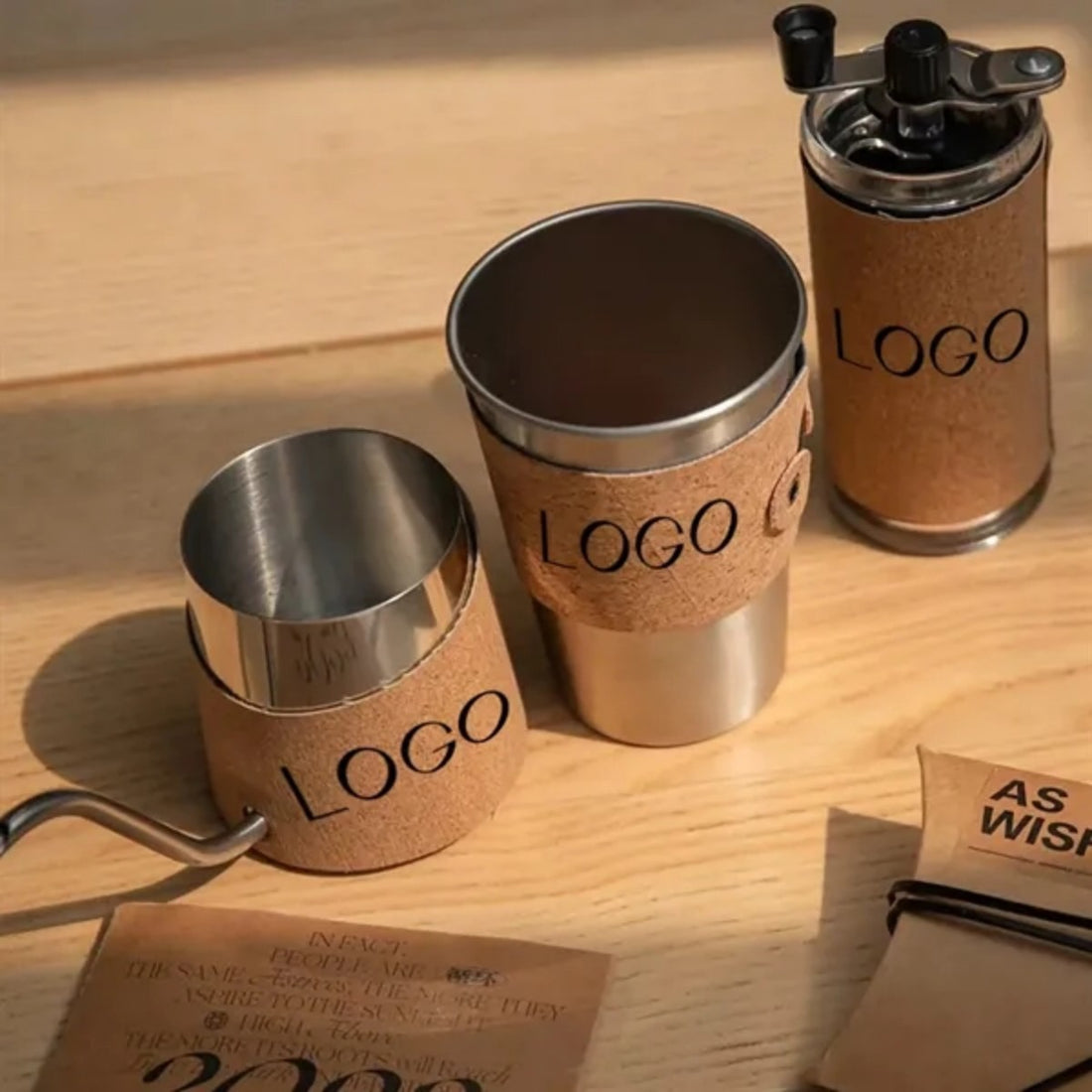 HUPSTL823 Eco-Friendly Outdoor Hand-Brew Coffee Set with Natural Desig