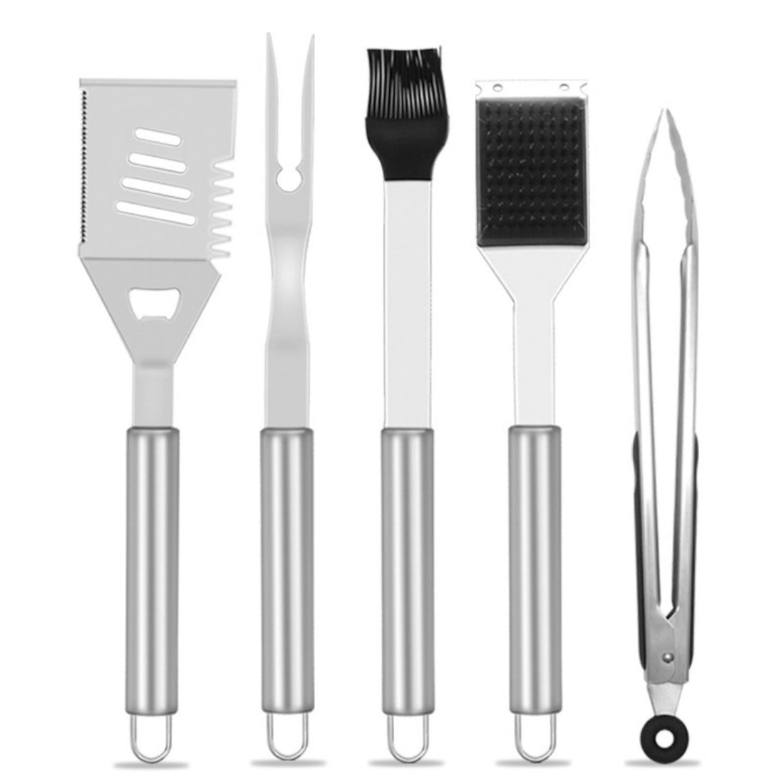 HUPSTL827 4pcs Stainless Steel BBQ Set with Carrying Bag