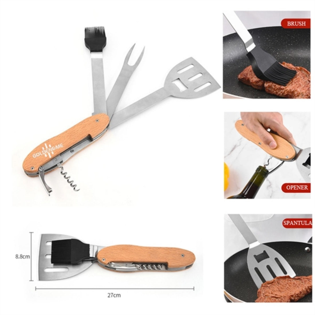 HUPSTL828 5 in 1 Outdoor Multipurpose Barbecue Tool Set