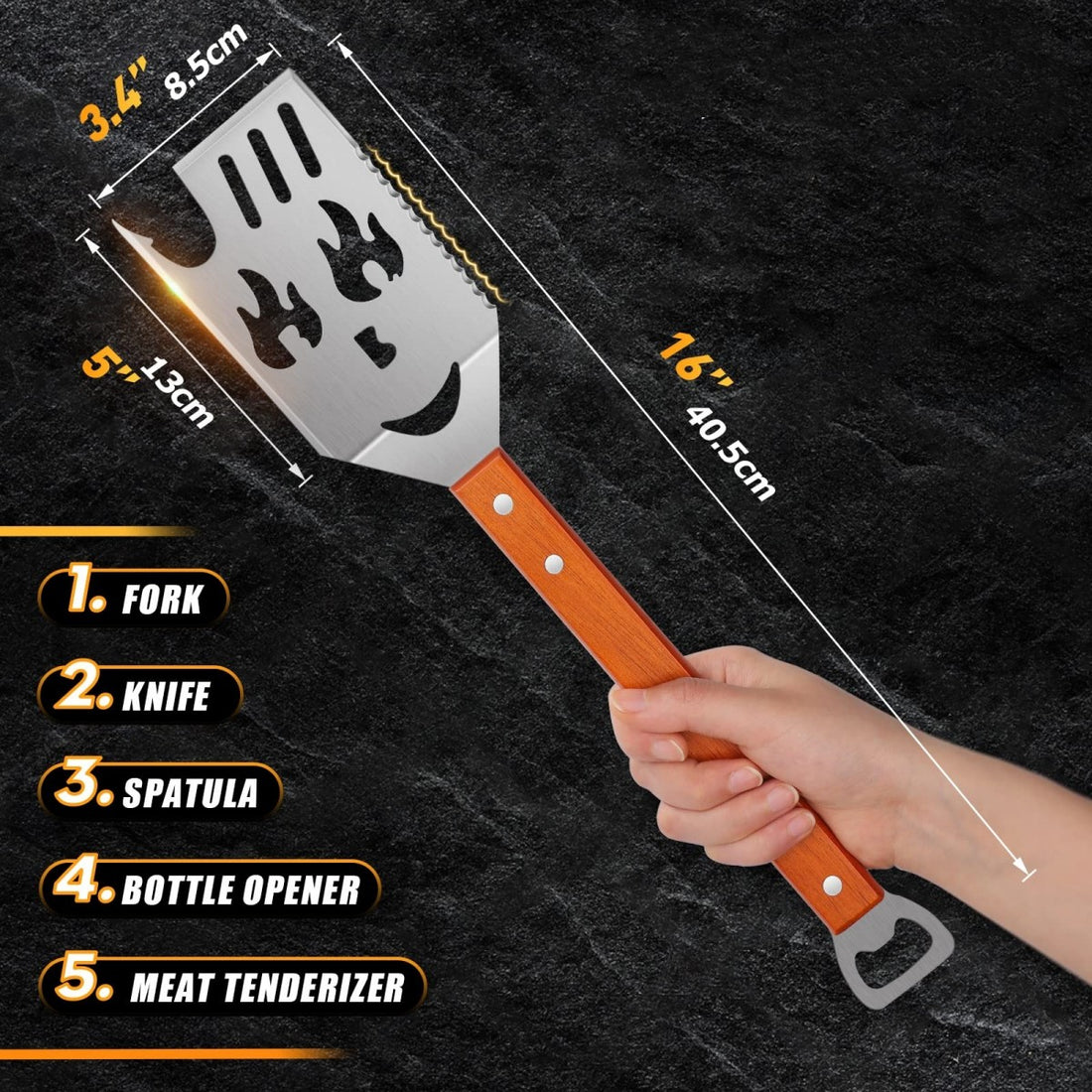 HUPSTL829 Multifunctional Outdoor Grilling Spatula Tool