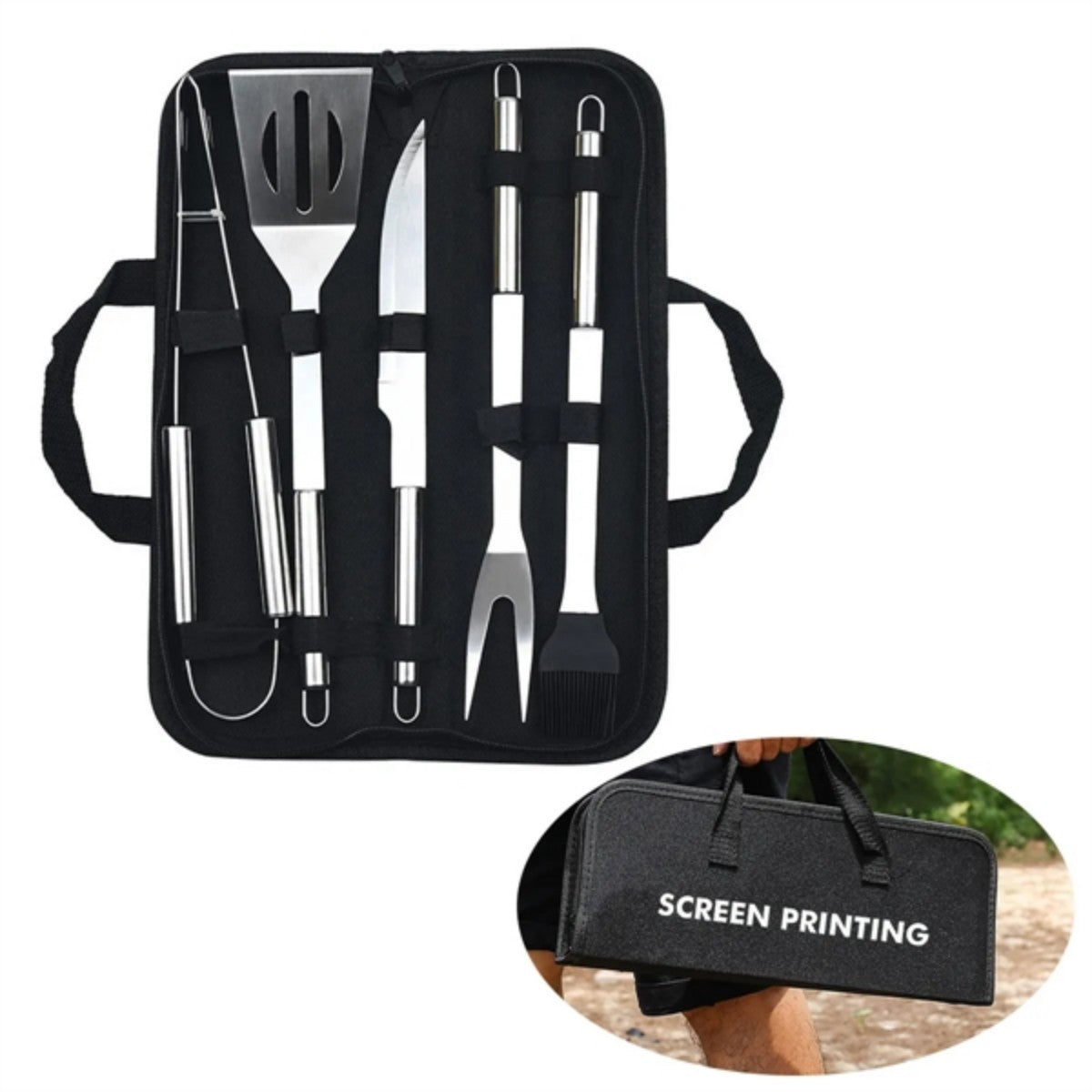 HUPSTL831 5 pieces Stainless Steel Grill Tools