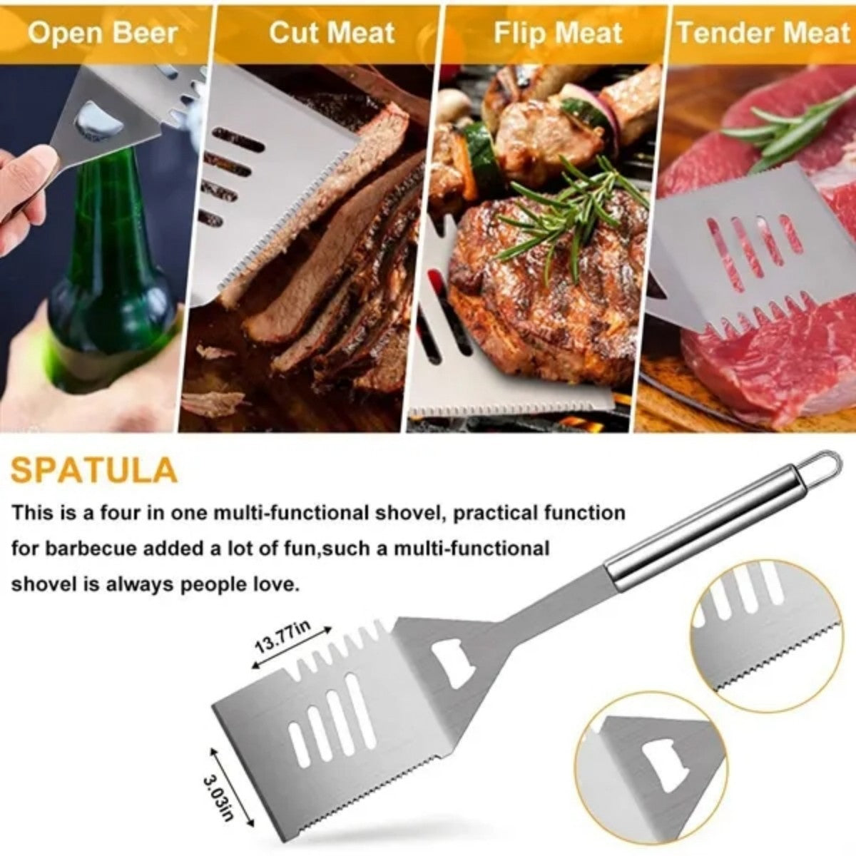 HUPSTL845 Outdoor portable bbq apron grill 11 pieces combination set