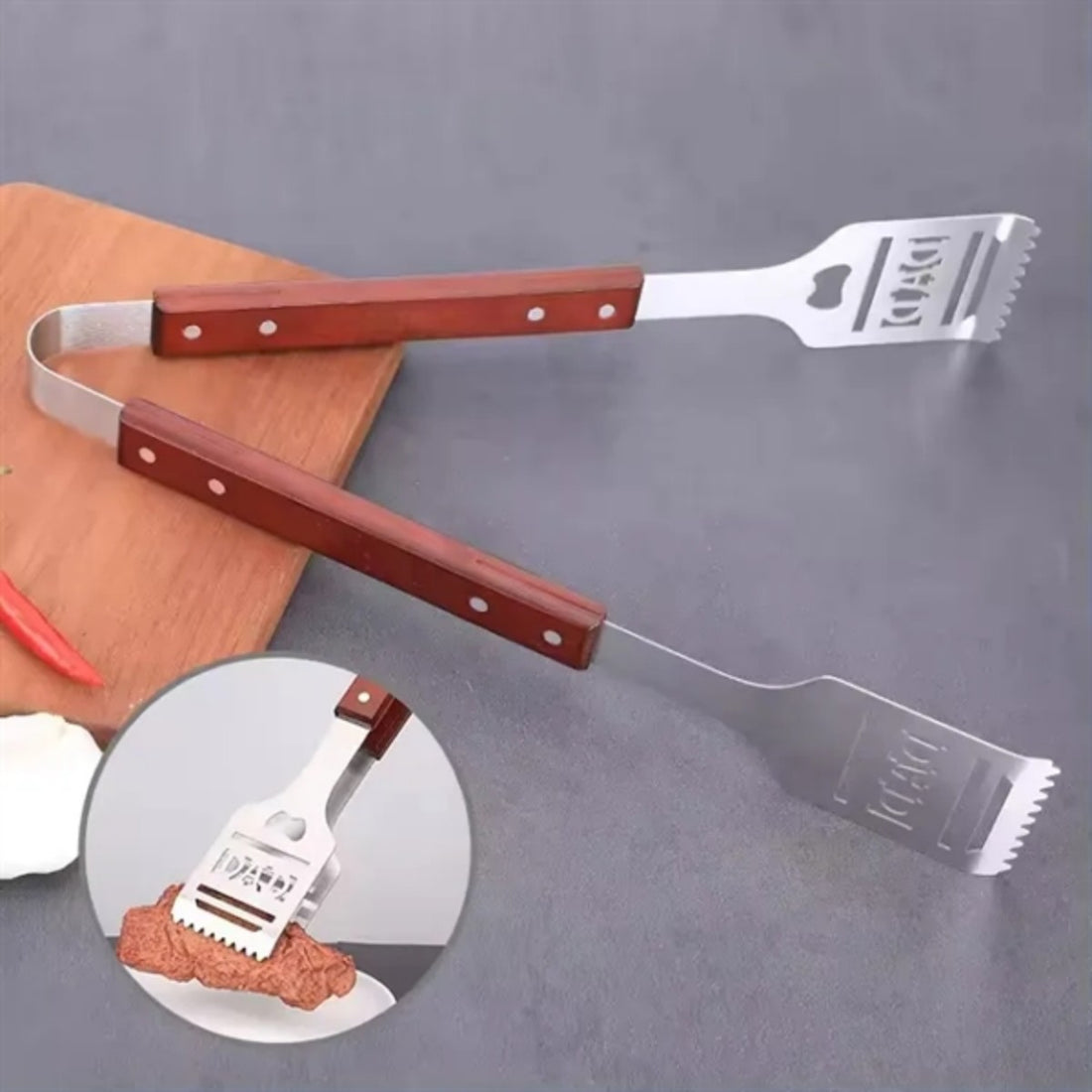 HUPSTL858 Stainless Steel-BBQ Barbecue Tongs
