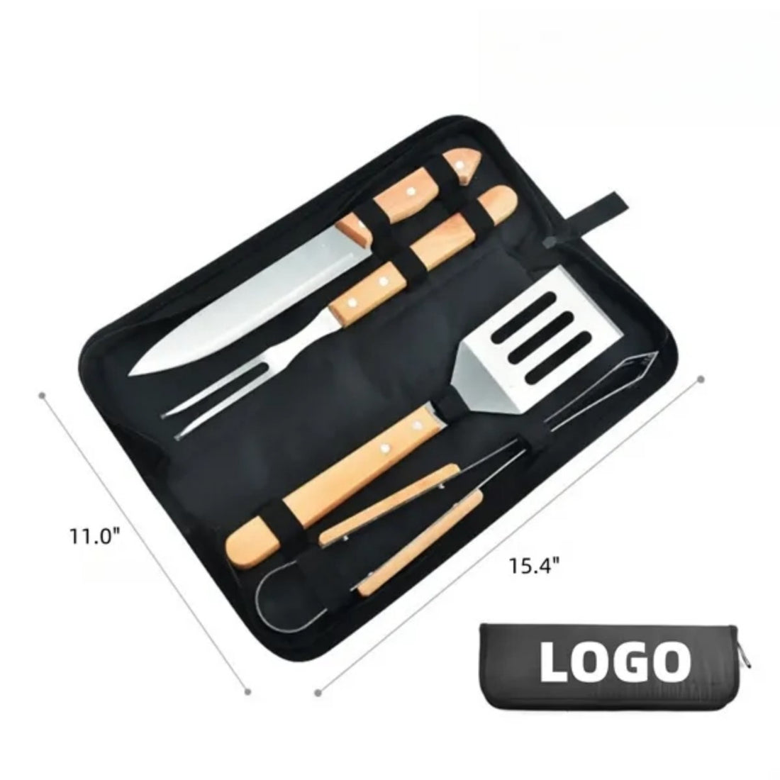 HUPSTL861 BBQ Stainless Steel Tools Set 4pcs