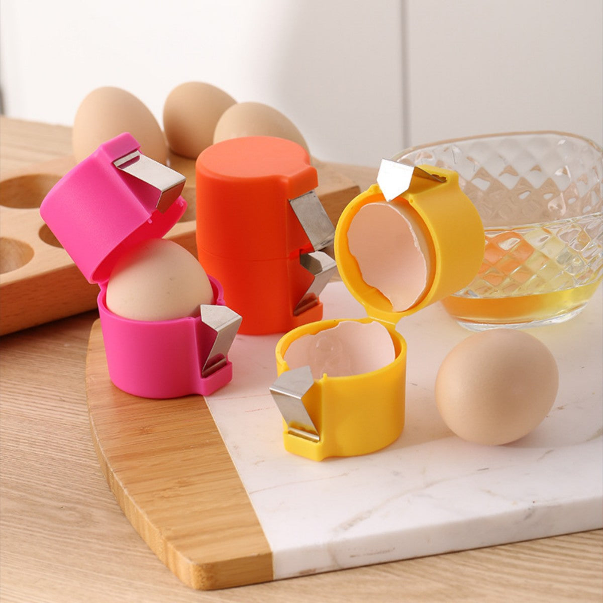 HUPSTL864 Stainless Steel Egg Cracker and Yolk Separator Tool