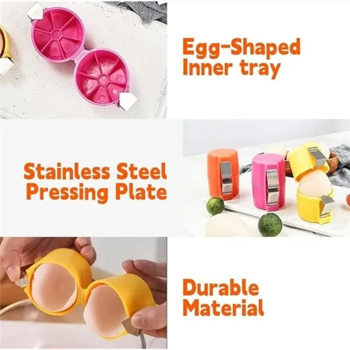HUPSTL864 Stainless Steel Egg Cracker and Yolk Separator Tool