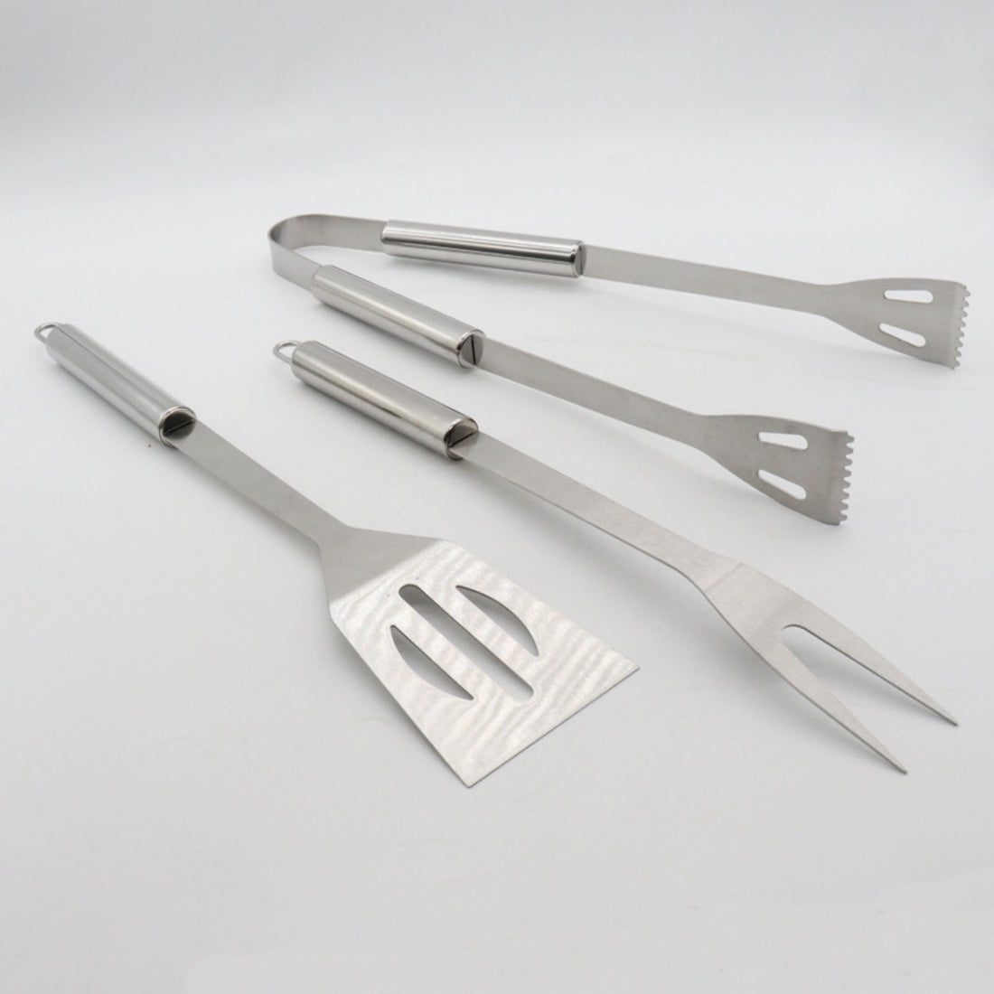 HUPSTL865 3pc Stainless Steel BBQ Tool Set for Outdoor Camping/Grills