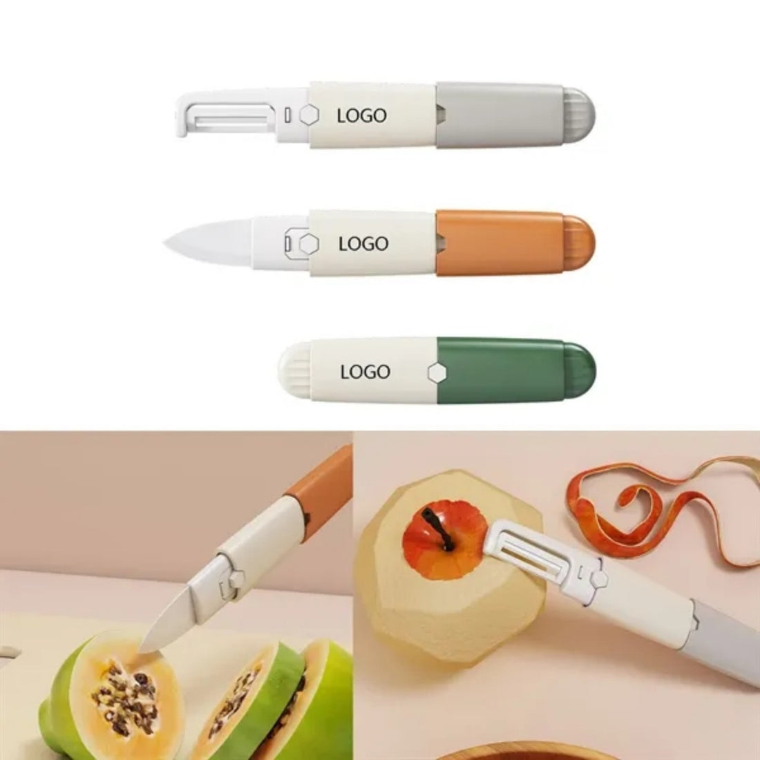 HUPSTL872 2-in-1 Portable Ceramic Fruit Knife Vegetable Peeler