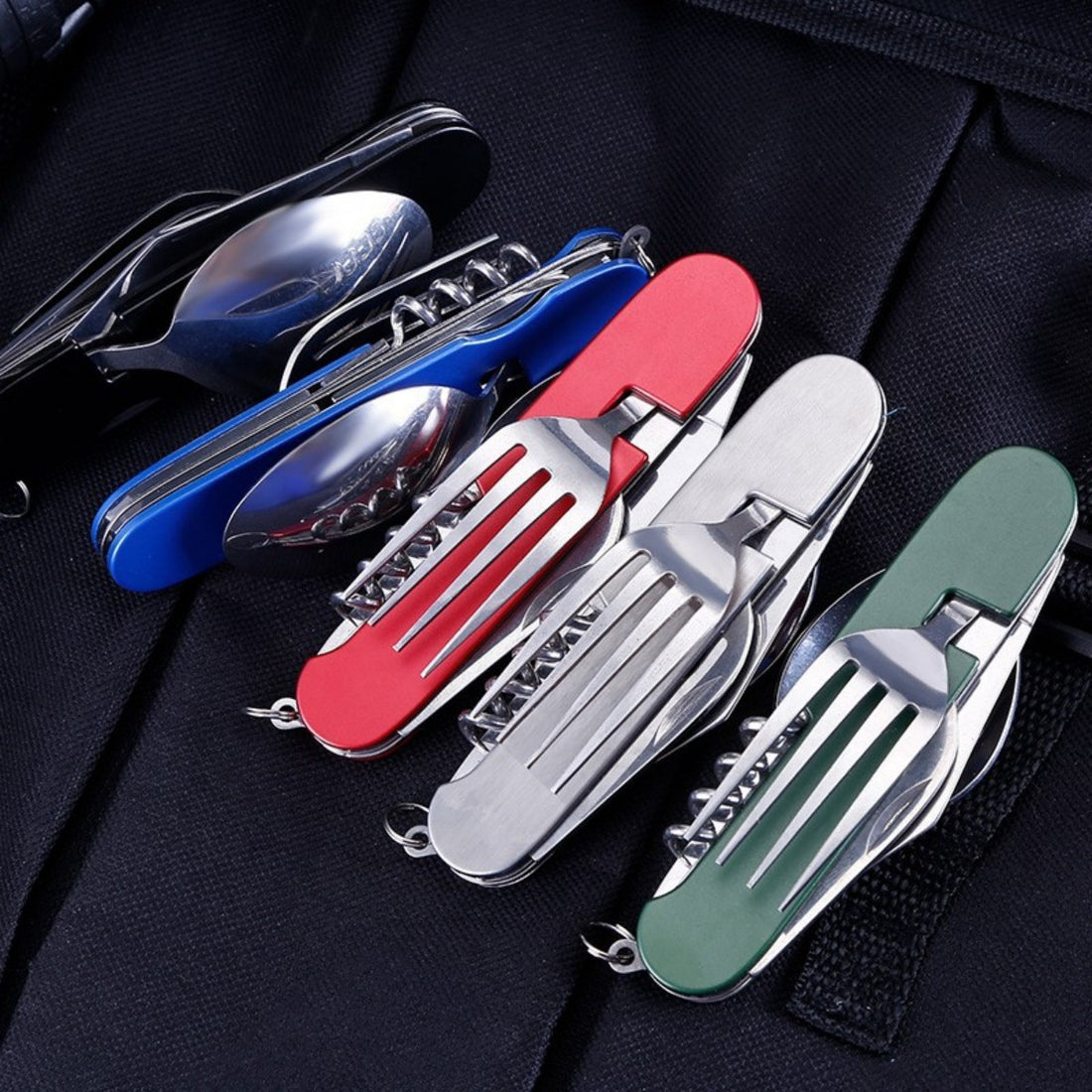 HUPSTL875 Stainless Steel Foldable Multifunctional Outdoor Utensil