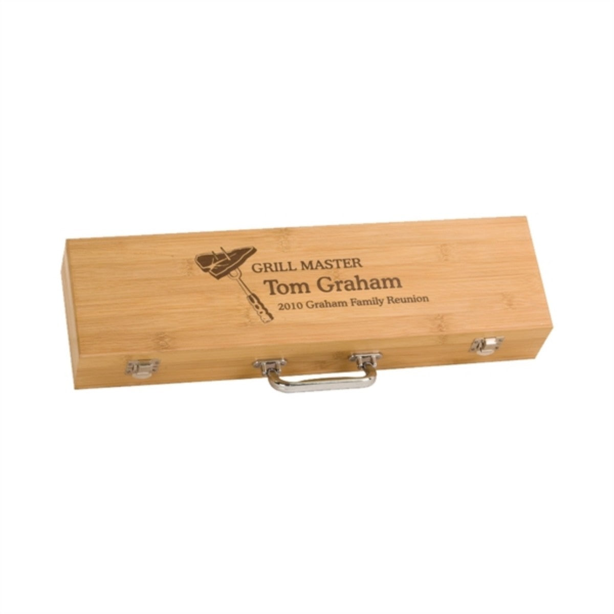 HUPSTL888 3-Piece Bamboo BBQ Set in Case