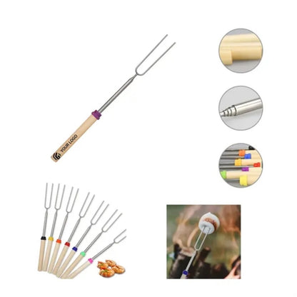 HUPSTL892 Outdoor stainless steel telescopic U-shaped barbecue fork