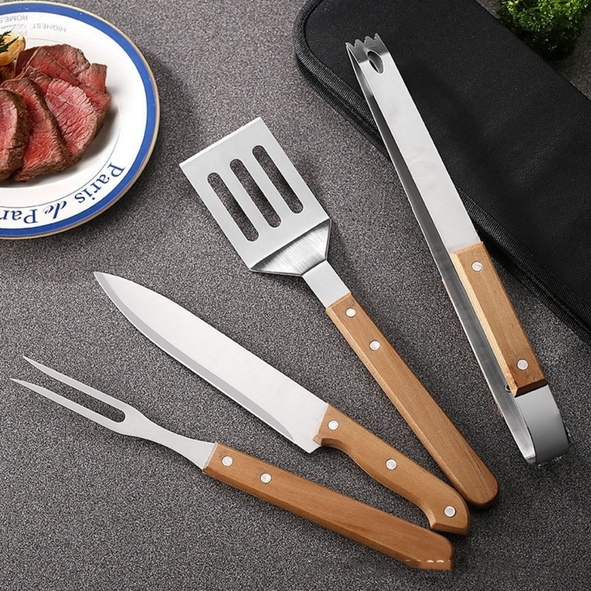 HUPSTL894 BBQ Spatula Fork Cooking Kit