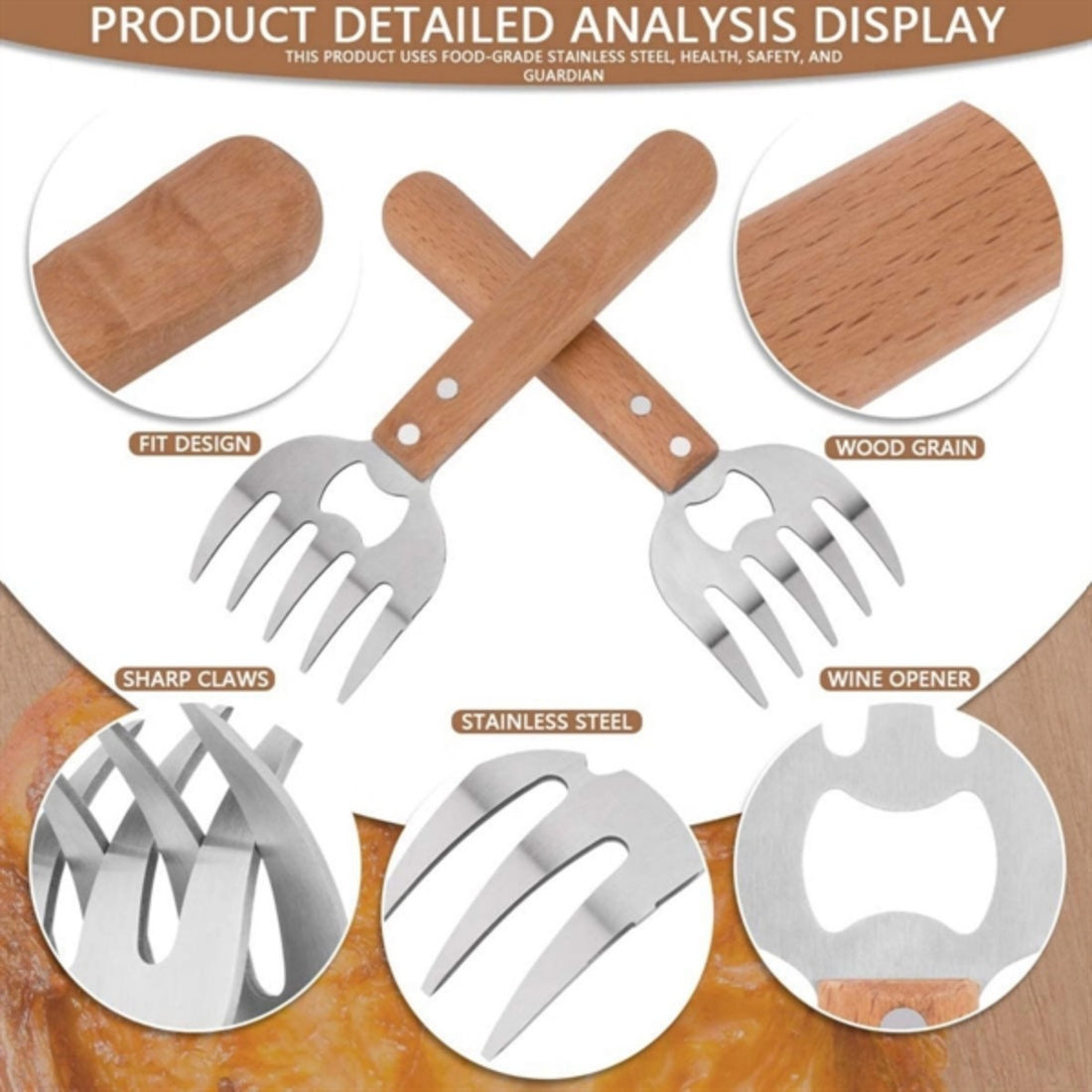 HUPSTL900 1PCS BBQ Meat Separator Fork