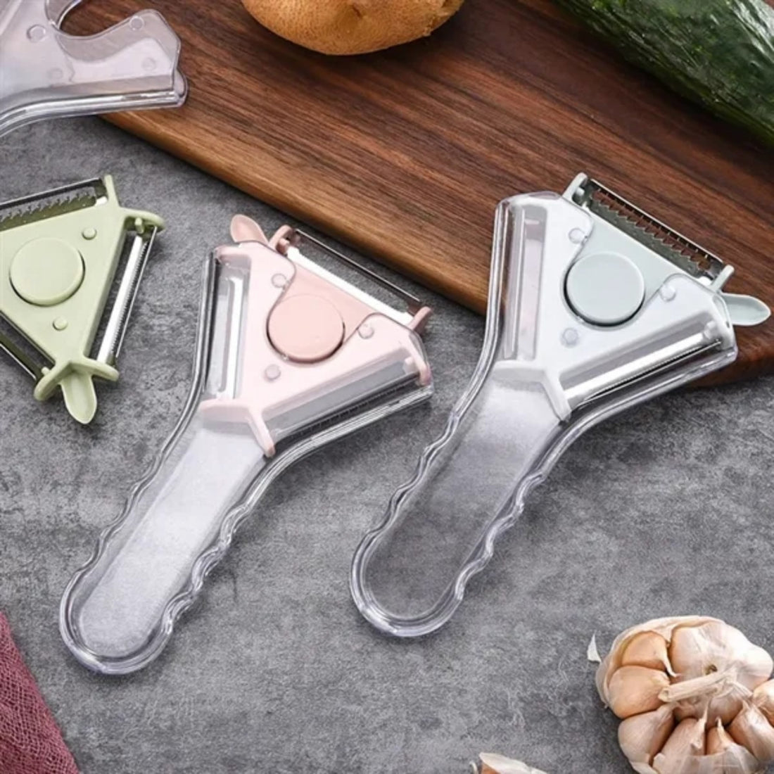HUPSTL903 3-in-1 ABS Stainless Steel Vegetable Peeler Fruit Cutter
