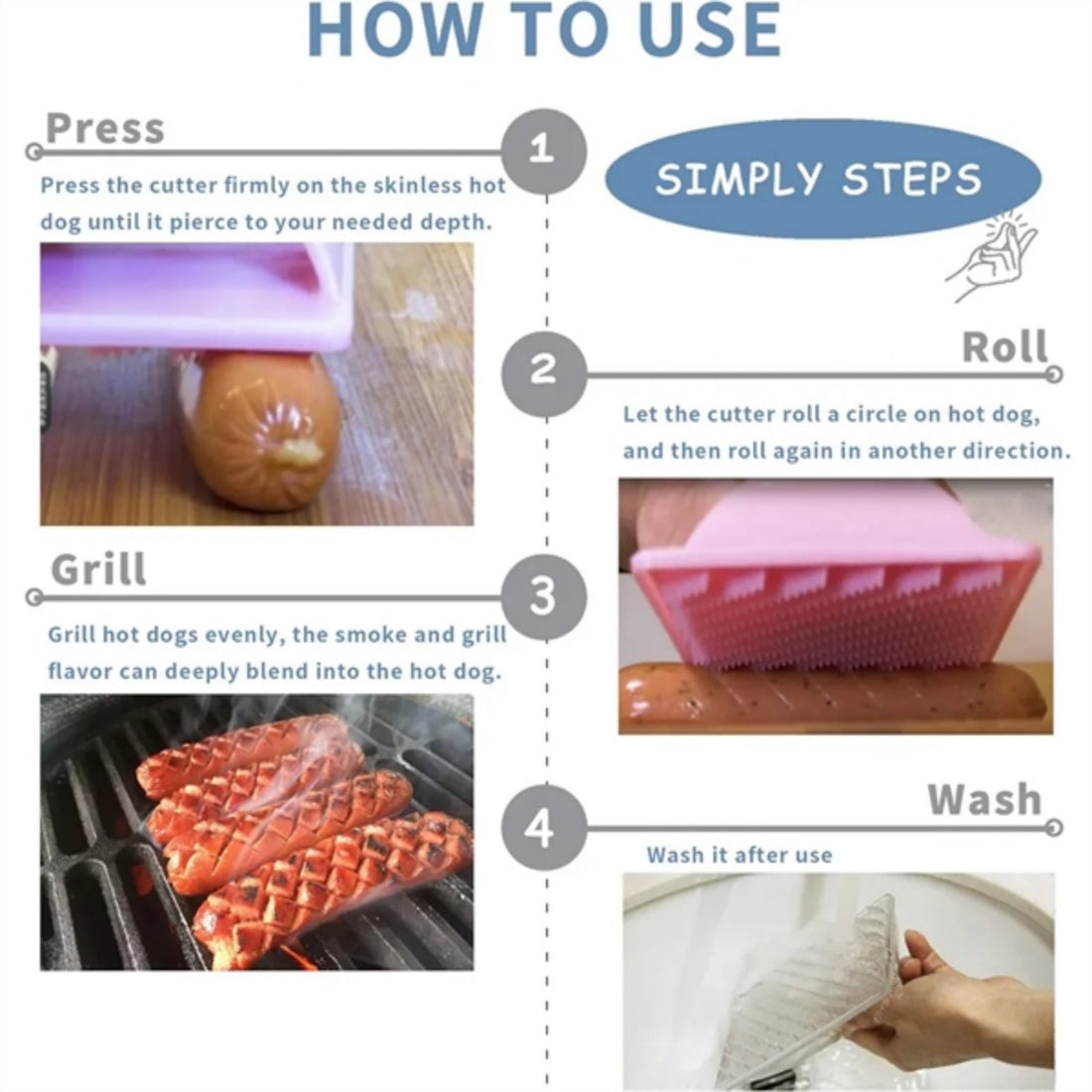 HUPSTL909 Hot Dogs Cutter Tool