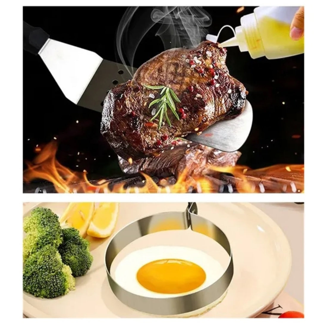 HUPSTL910 14 Piece Stainless Steel BBQ Griddle Tool Set with Carry Bag