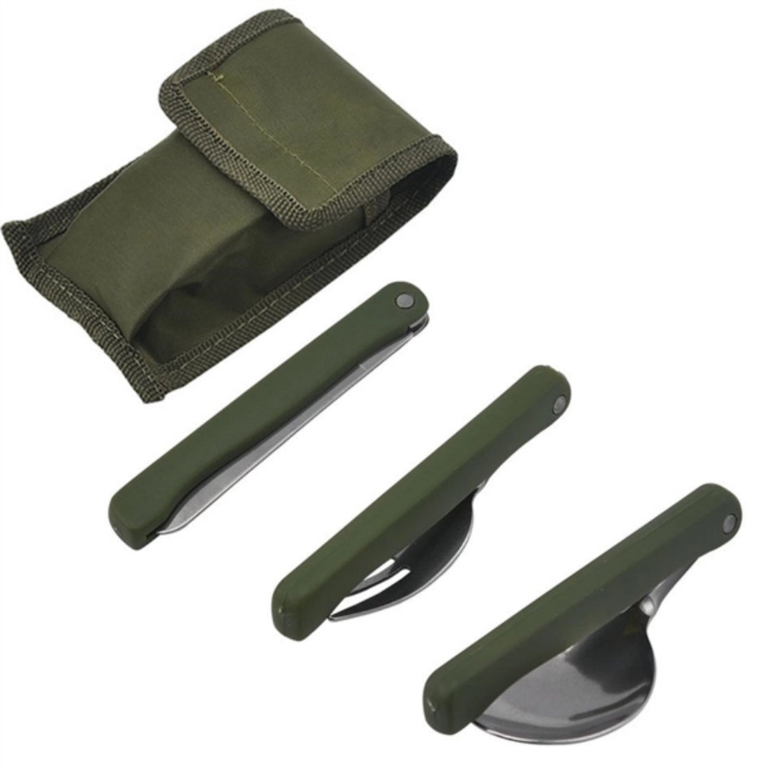 HUPSTL914 Portable Folding Camping Tool Set With Folk, Spoon, Knife