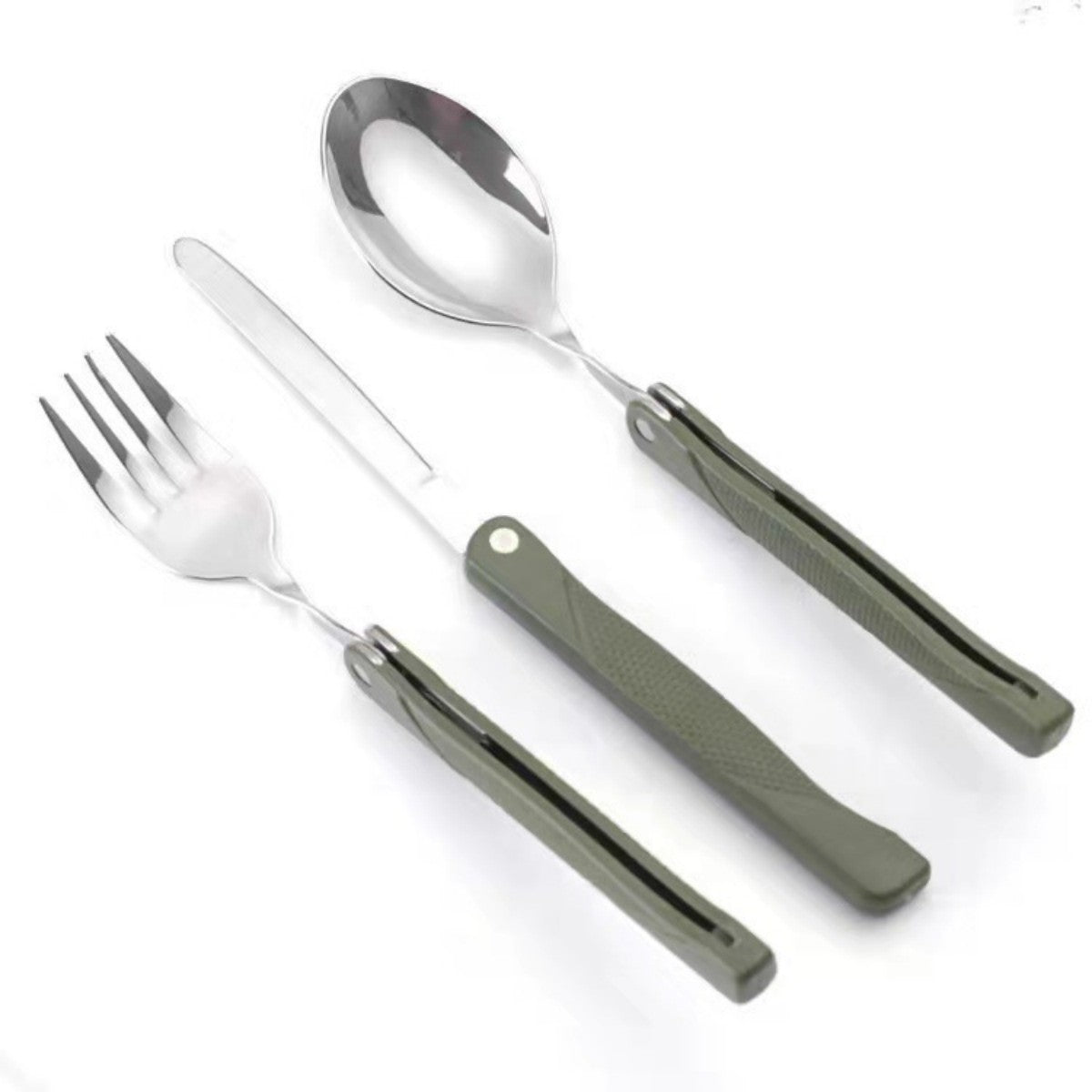 HUPSTL916 Portable Folding Camping Tool Set With Folk, Spoon, Knife