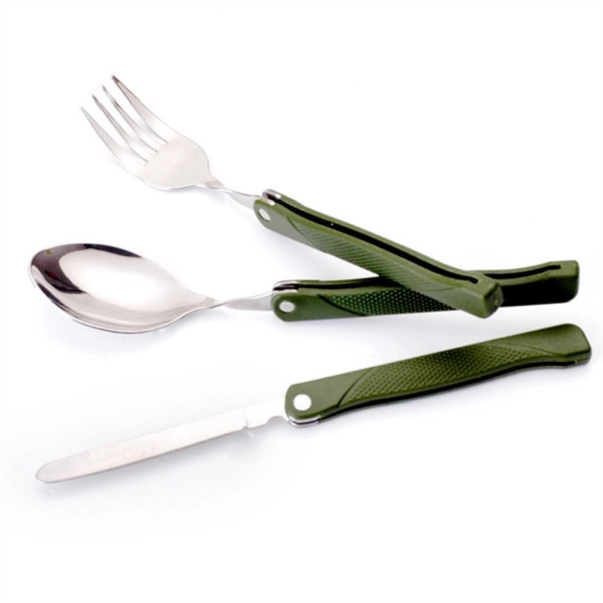 HUPSTL917 Portable Folding Camping Tool Set With Folk, Spoon, Knife