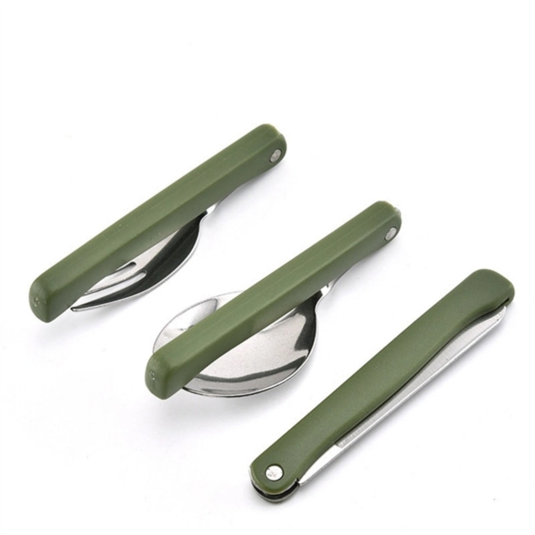 HUPSTL917 Portable Folding Camping Tool Set With Folk, Spoon, Knife