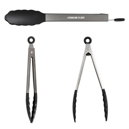 HUPSTL938 Stainless &amp; Silicone Tongs