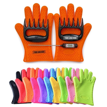 HUPSTL942 Silicone Gloves Meat Claws Digital Thermometer Bbq Set