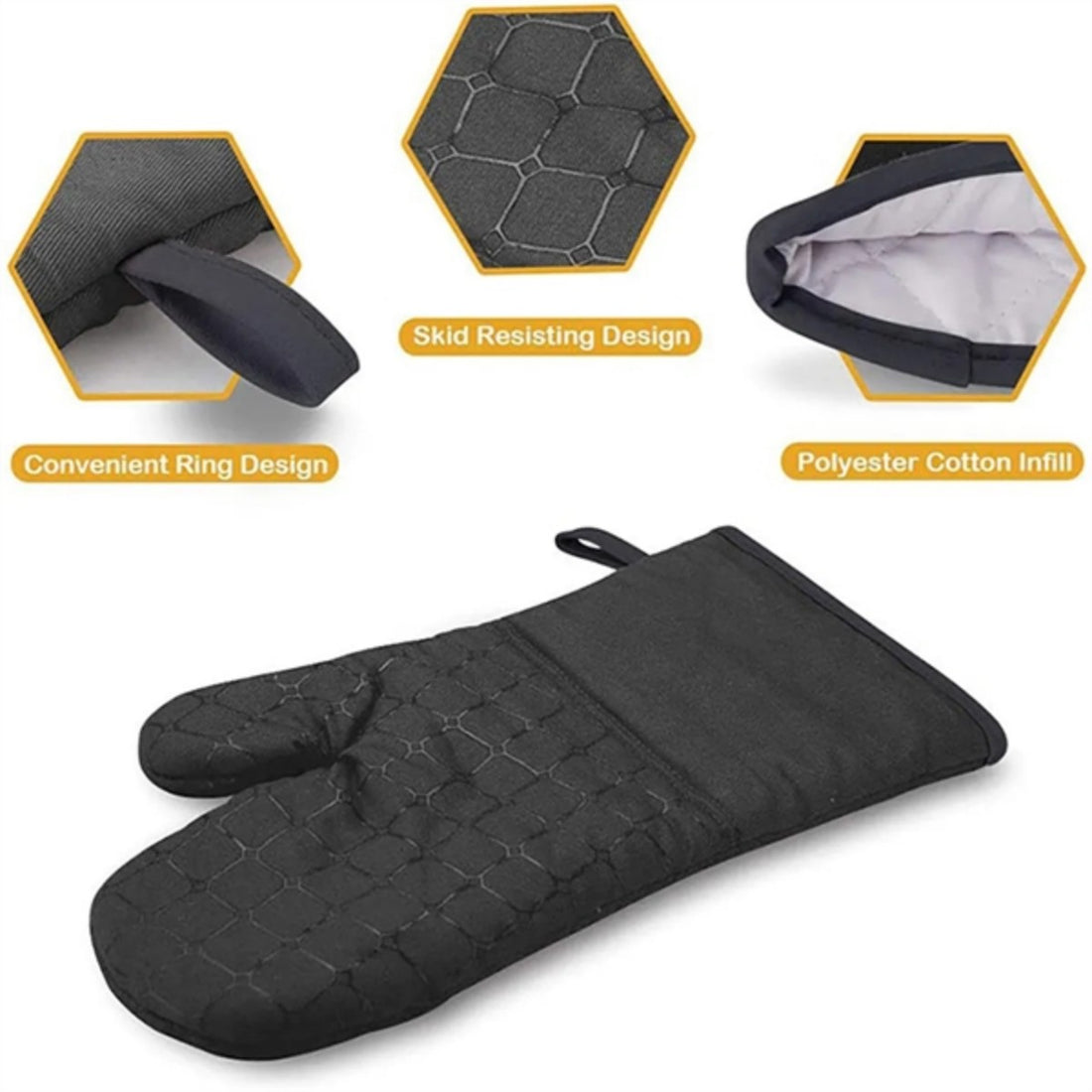 HUPSTL944 In Stock Oven Kitchen Mitts High Heat Resistant Glove