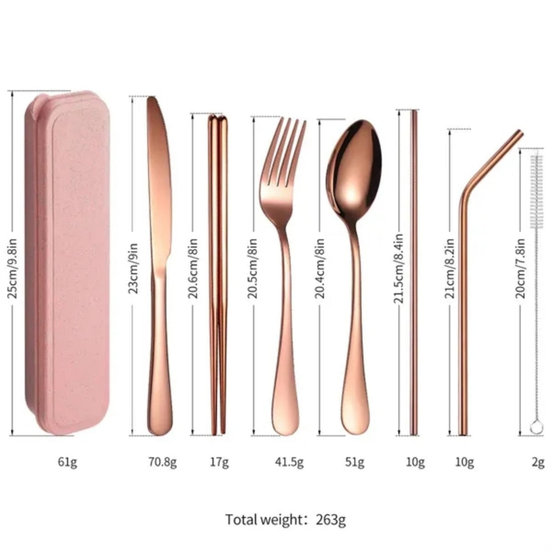 HUPSTL950 Portable Utensils Set with Case Stainless Steel Reusable
