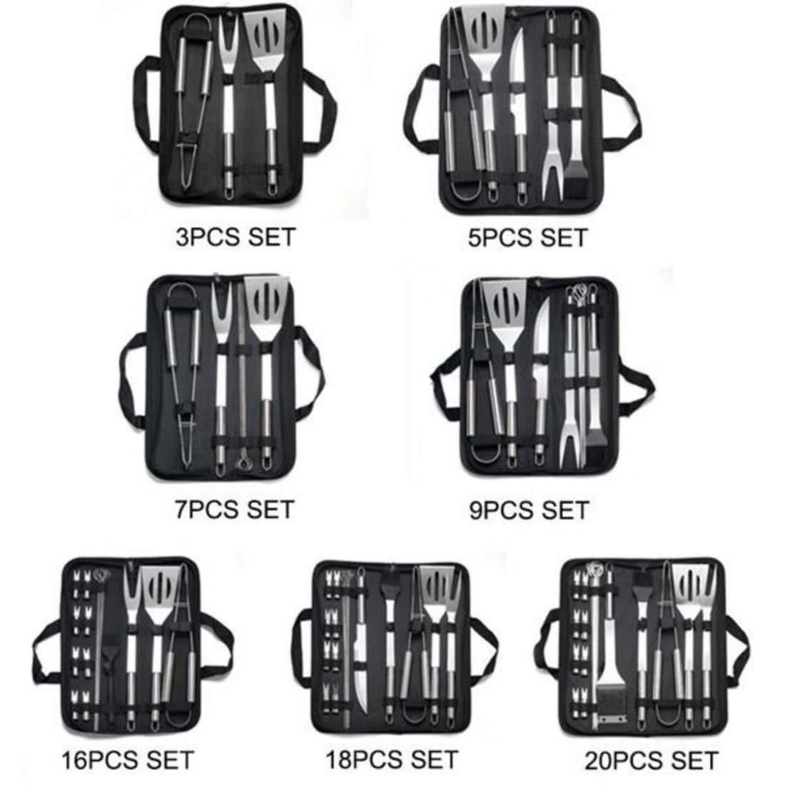 HUPSTL957 Barbecue Grill Tools Set 3pcs