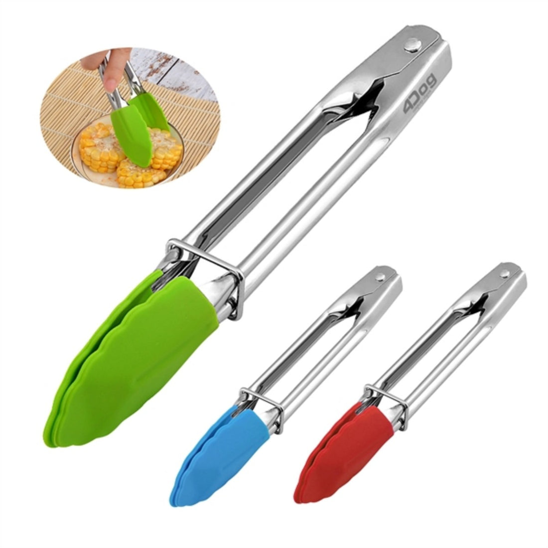Silicone Kitchen Tong - green