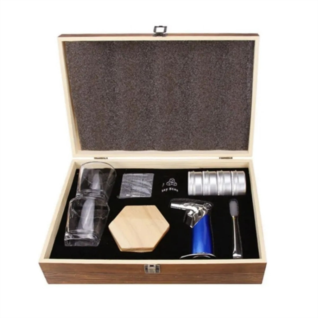 HUPSTL961 Cocktail Smoker Set with Whisky Glasses Ice Stones