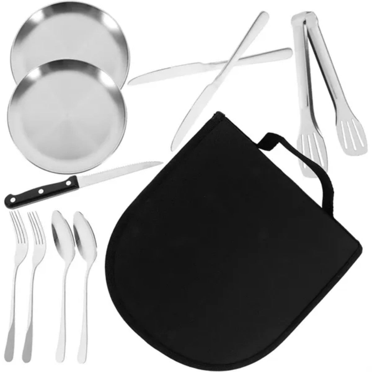 HUPSTL964vPortable Camping Cutlery Set with Stainless Steel Utensils