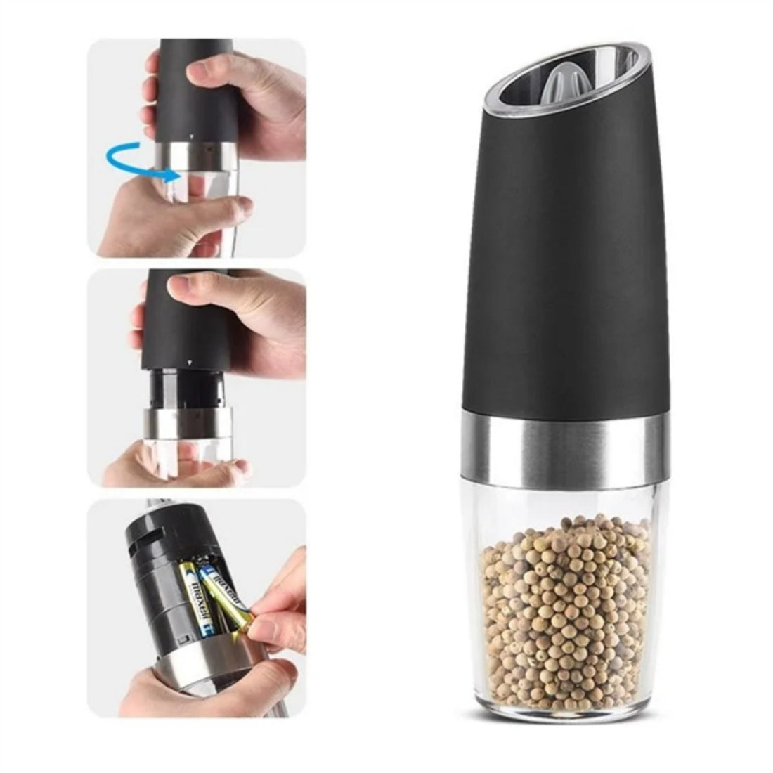 HUPSTL970 Gravity Electric Pepper and Salt Grinder Set