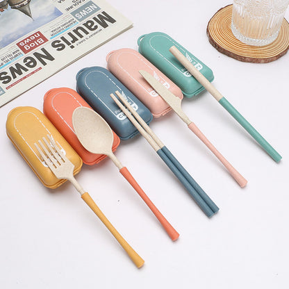 HUPSTL971 Wheat-plastic Reusable Utensil Set 7PCS