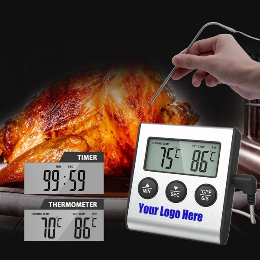 HUPSTL972 Kitchen Lcd Digital Food Thermometer