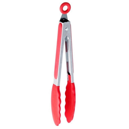 HUPSTL981 Stainless Steel Locking Kitchen Tongs With Silicone Tips Set