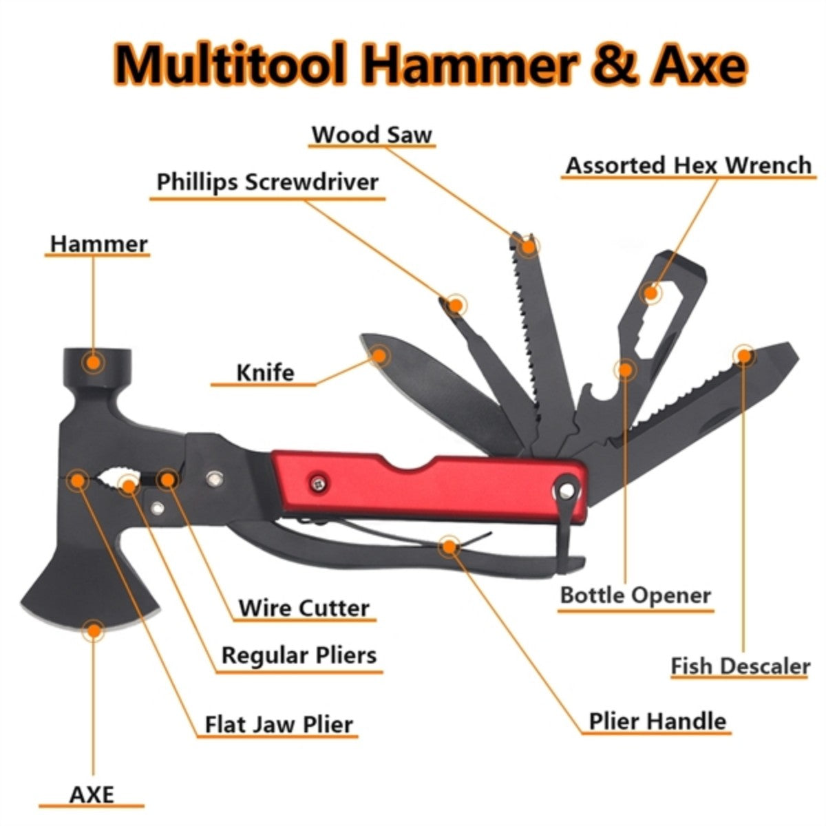 HUPSTL982 Multitool Portable Emergency Escape Hammer