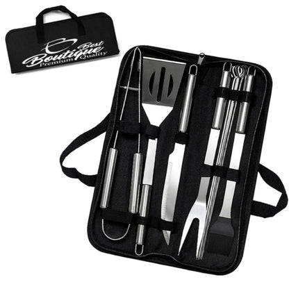 HUPSTL984 9 Packs Stainless Steel BBQ Grill Tool Set With Storage Bag