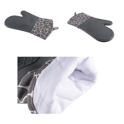 HUPSTL985 Soft Anti Slip Solid Silicone Oven Mitts And Pot Holders Set