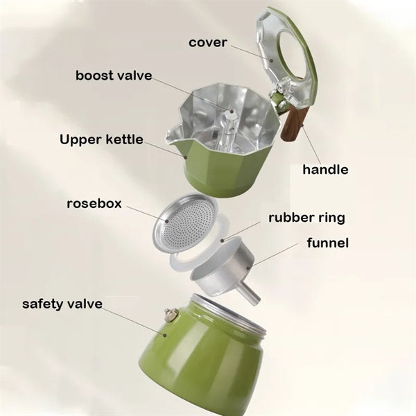 HUPSTL988 Double Valve French Extraction Coffee MOKA Pot