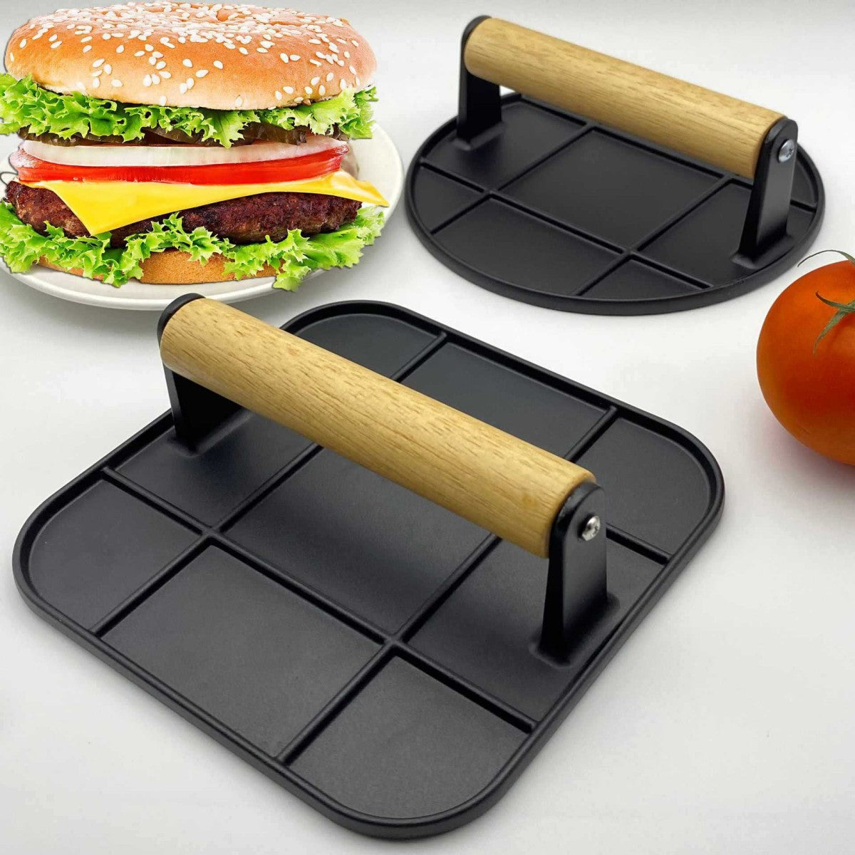 HUPSTL991 Aluminum Portable Round Meat Press