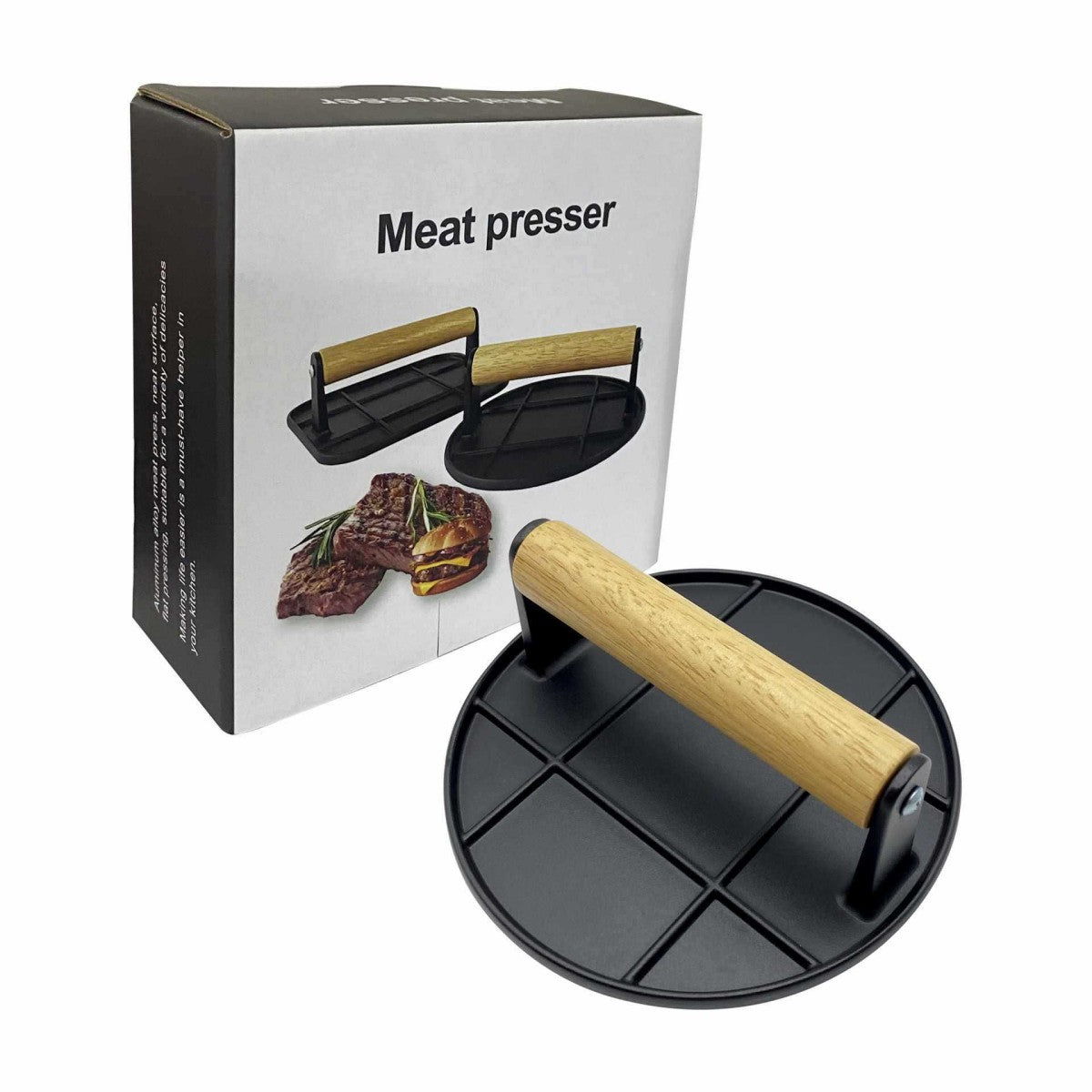 HUPSTL991 Aluminum Portable Round Meat Press